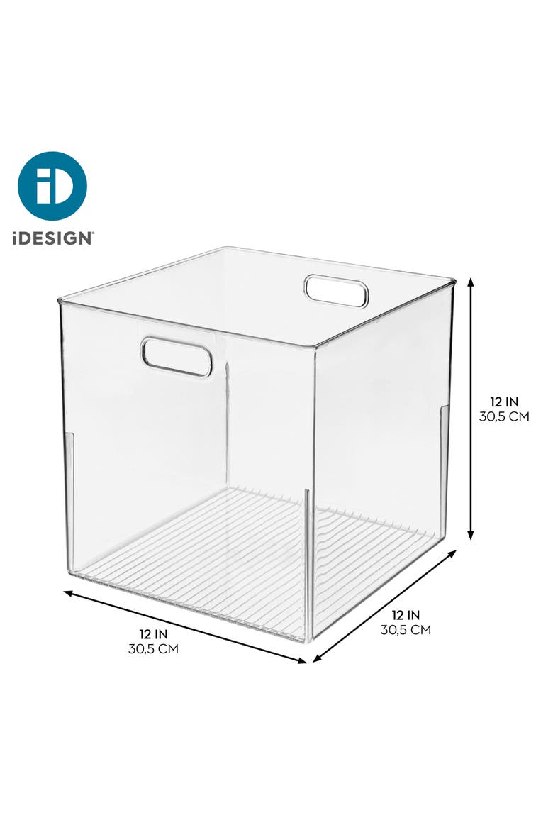 Large Linus Clear Plastic Storage Bin with Handles, Alternate, color, Clear