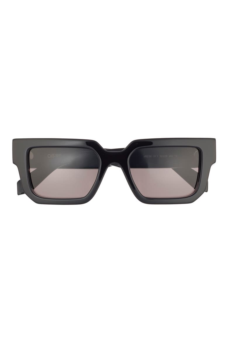 52mm Square Sunglasses, Main, color, BLACK DARK GREY