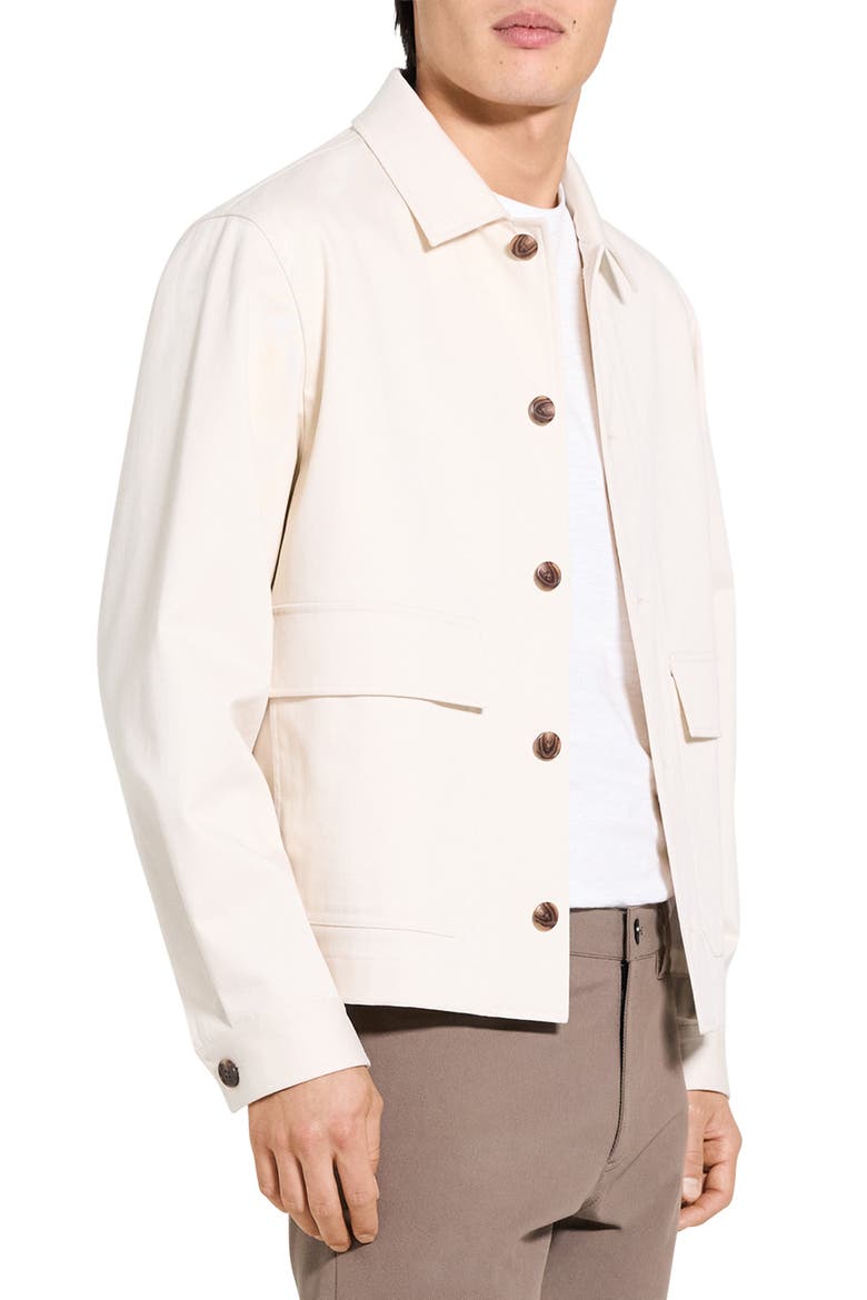 Moonsoft Cotton Twill Button-Up Shirt Jacket, Alternate, color, WINTER IVORY