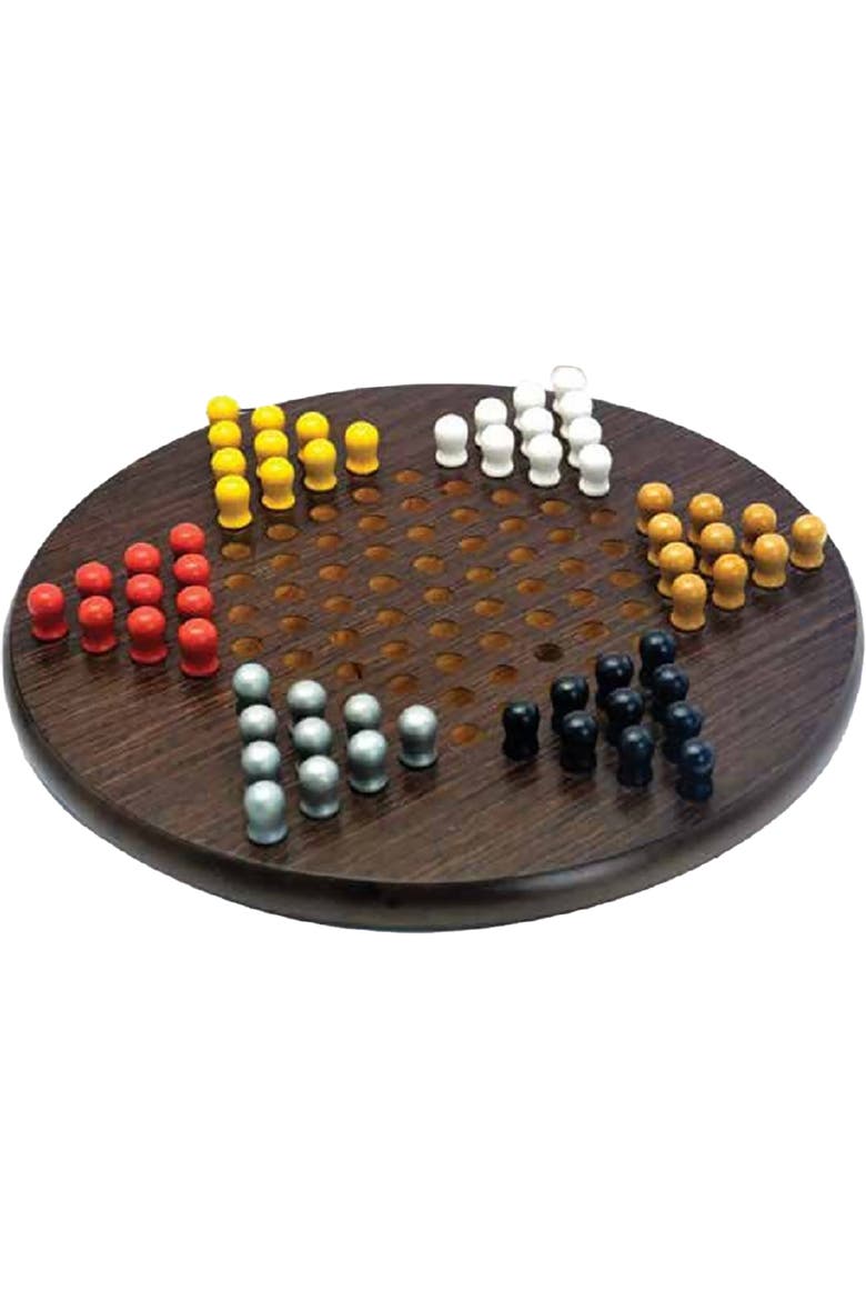 Chinese Checkers Wood Board Game, Ages 6+, Alternate, color, Multicolored