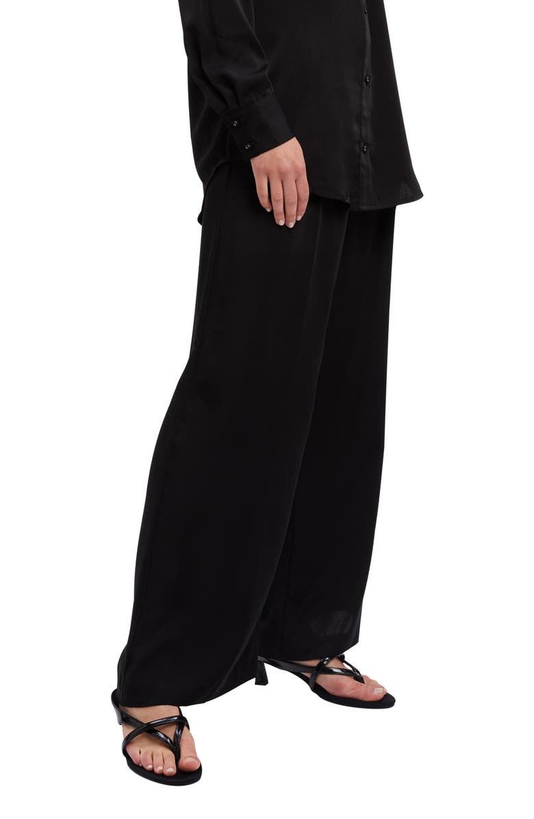 Bardot Lena Pleat Front Satin Pants, Alternate, color,