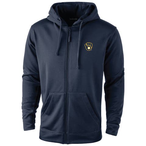 Men's Dunbrooke Navy Milwaukee Brewers Trophy Full-Zip Hoodie