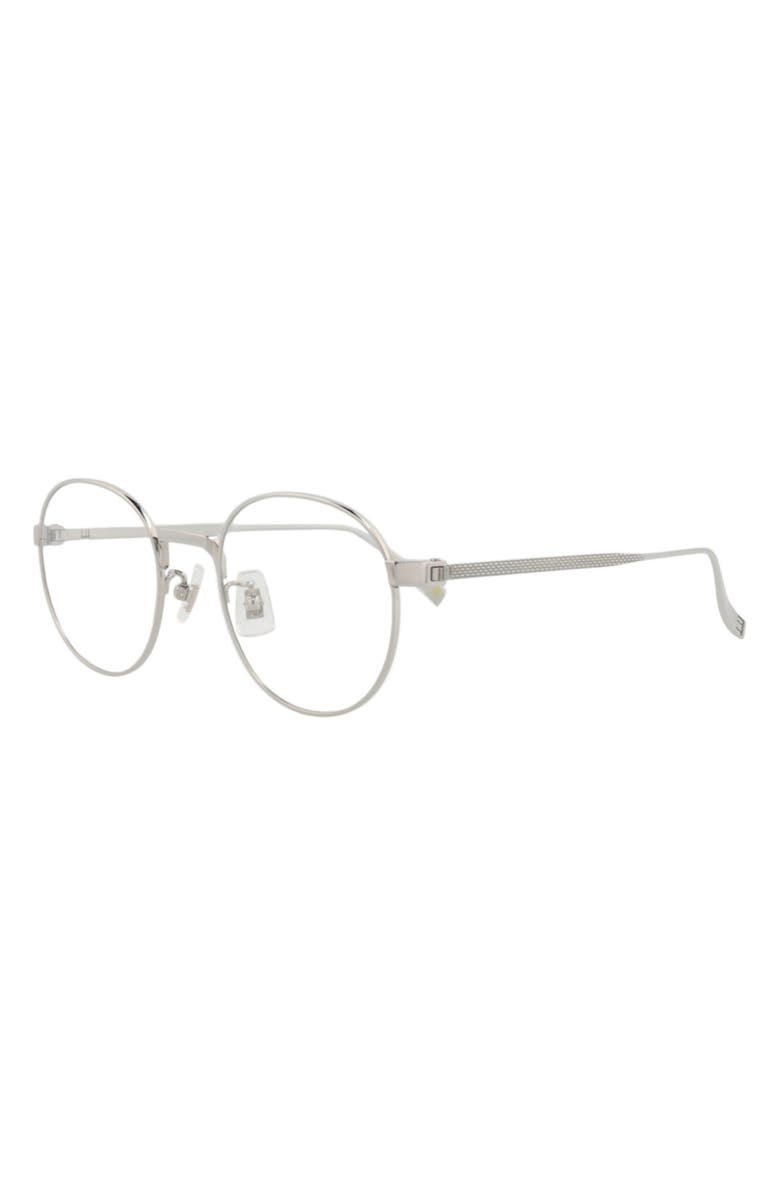 Dunhill 49mm Round Optical Glasses, Alternate, color, Silver Silver Transparent