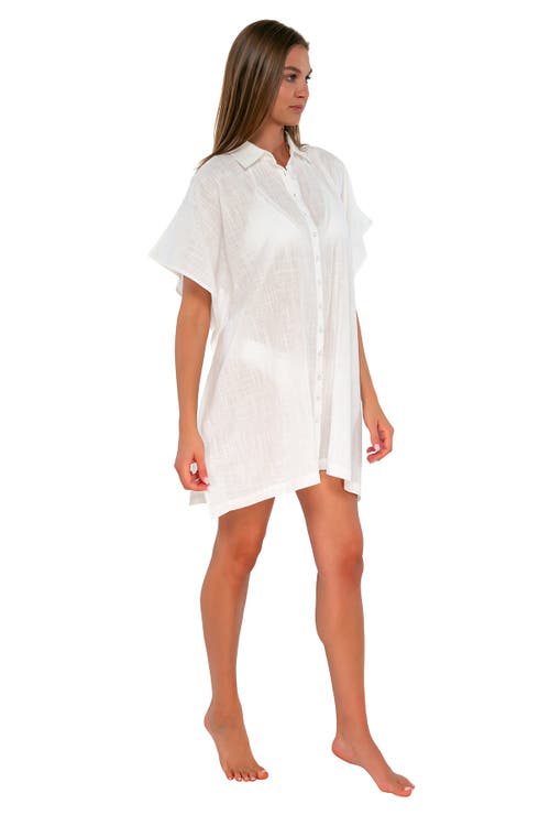 Sunsets Shore Thing Tunic In White Lily