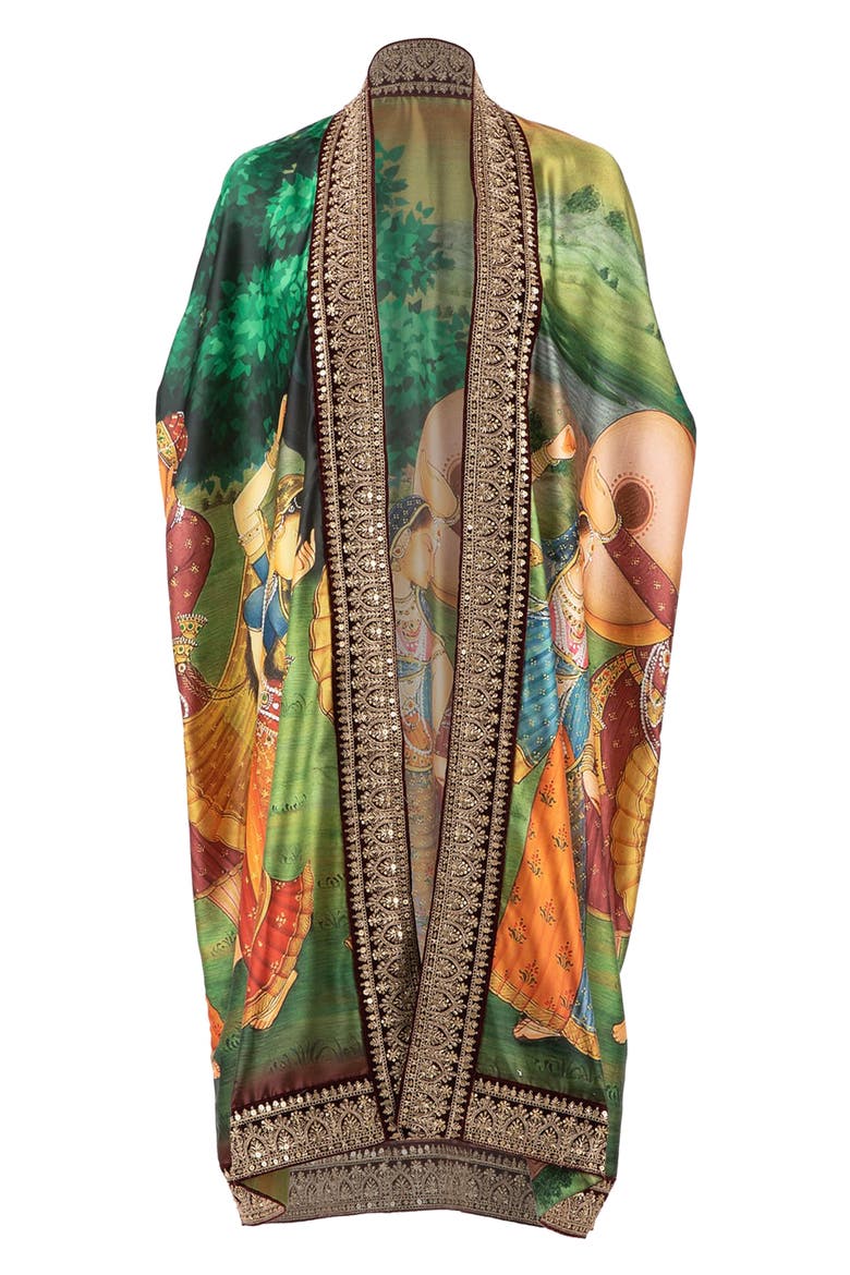Mumtaz Satin Jacket, Alternate, color, GREEN
