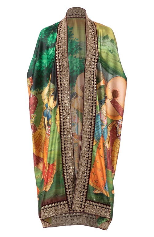 Holichic Mumtaz Satin Jacket In Green