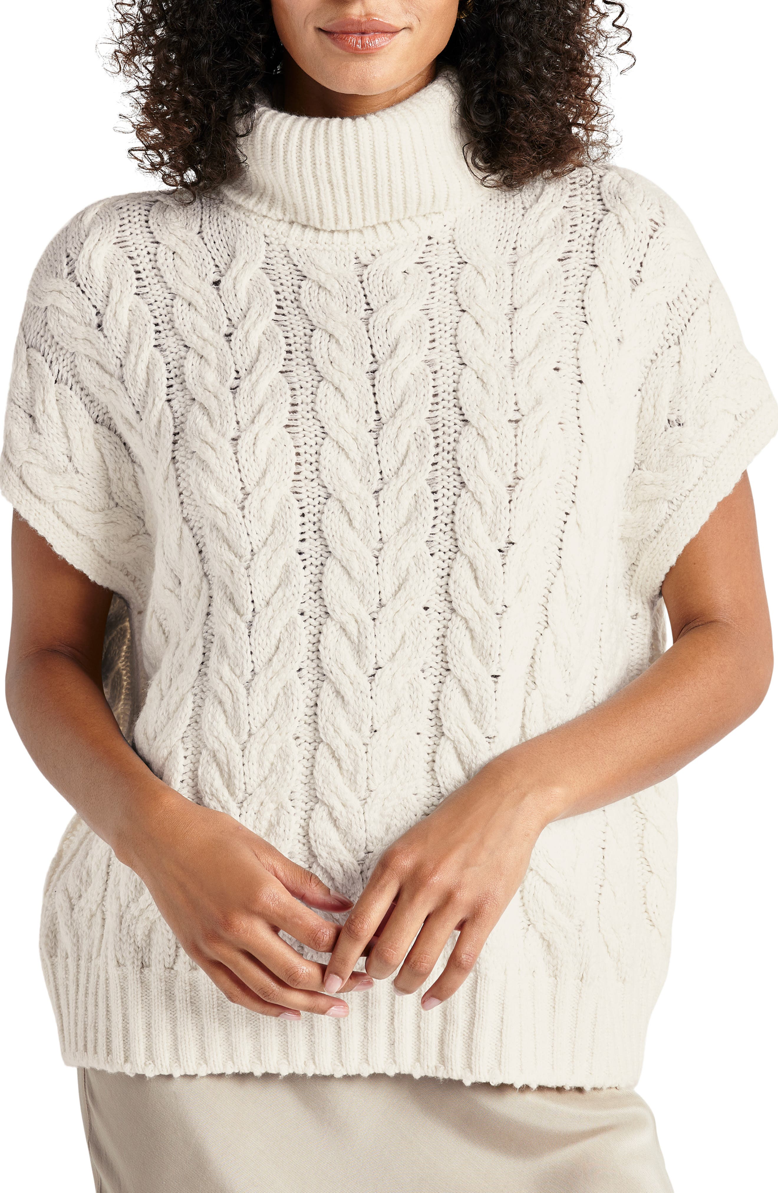 Splendid Abbott Short Sleeve Turtleneck Sweater (Women) | Nordstrom