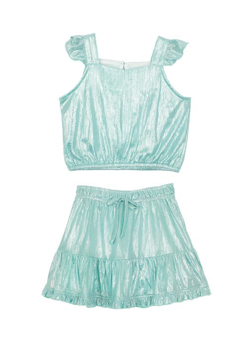 Isobella & Chloe Babies' Aqua Two Piece Set In Green