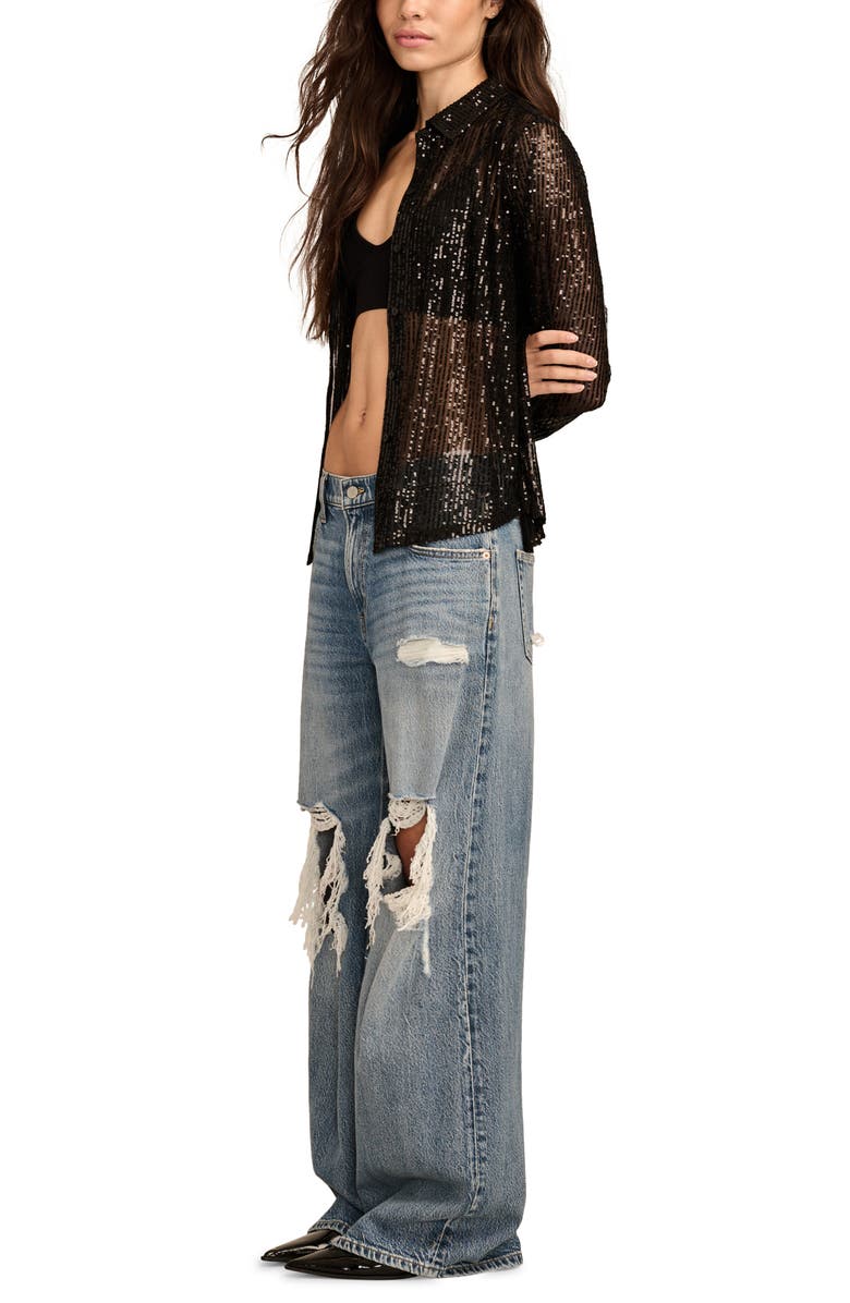 Lucky Brand Sequin Button-Up Shirt, Alternate, color,