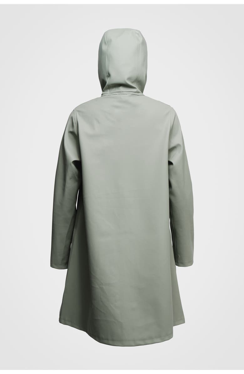 Stutterheim Mosebacke Hooded Long Sleeve Raincoat, Alternate, color, Khaki Green