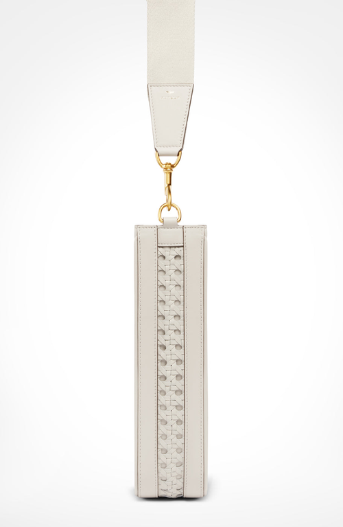 Aviteur Gigi Signature Weave Calfskin Shoulder Bag In White