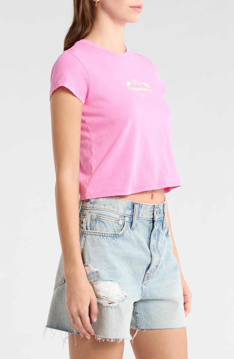 Billabong Getting There Soon Crop Graphic T-Shirt, Alternate, color, Guava