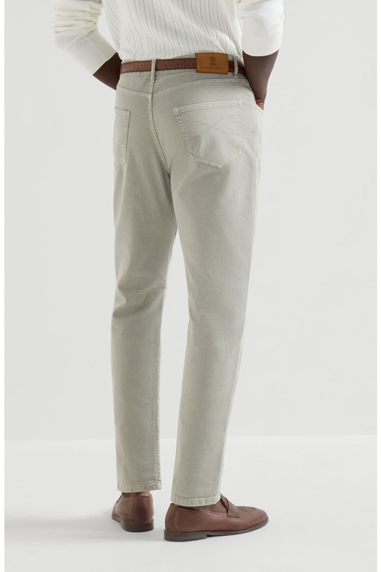 Garment-dyed denim trousers, Alternate, color, Khaki