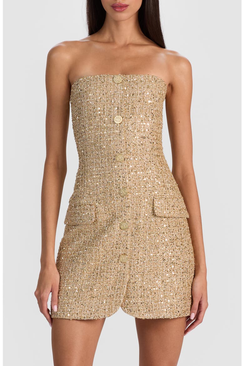 Madison Strapless Metallic Tweed Minidress (Women) | Nordstromrack
