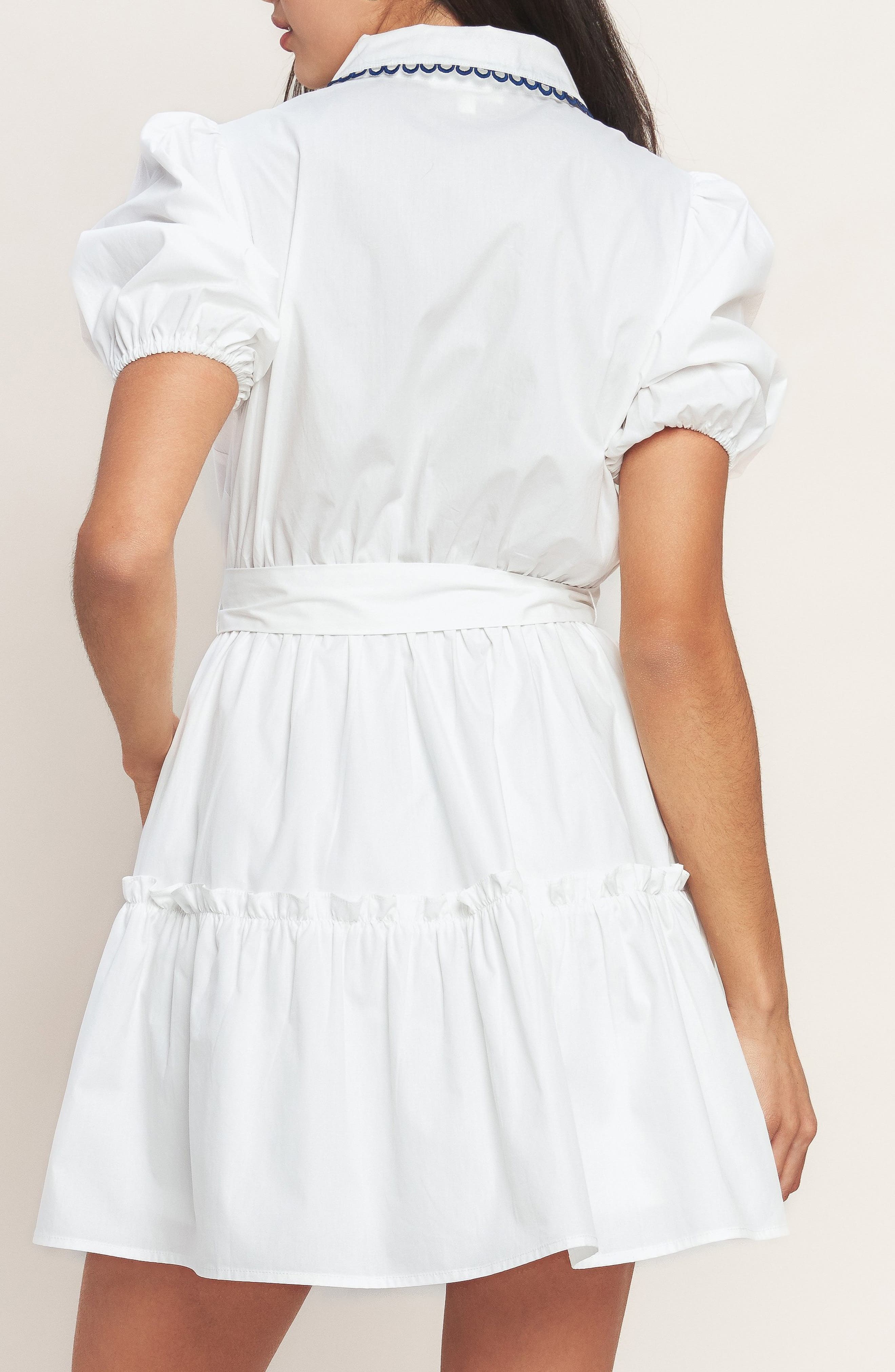 Puff Sleeve Cotton Minidress - image 2