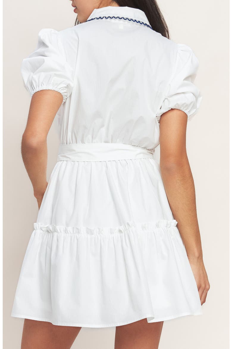 Puff Sleeve Cotton Minidress, Alternate, color, WHITE