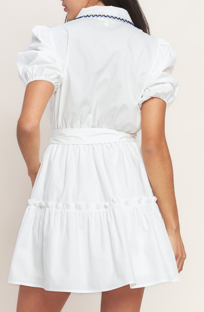 FLYING TOMATO Puff Sleeve Cotton Minidress, Alternate, color, White