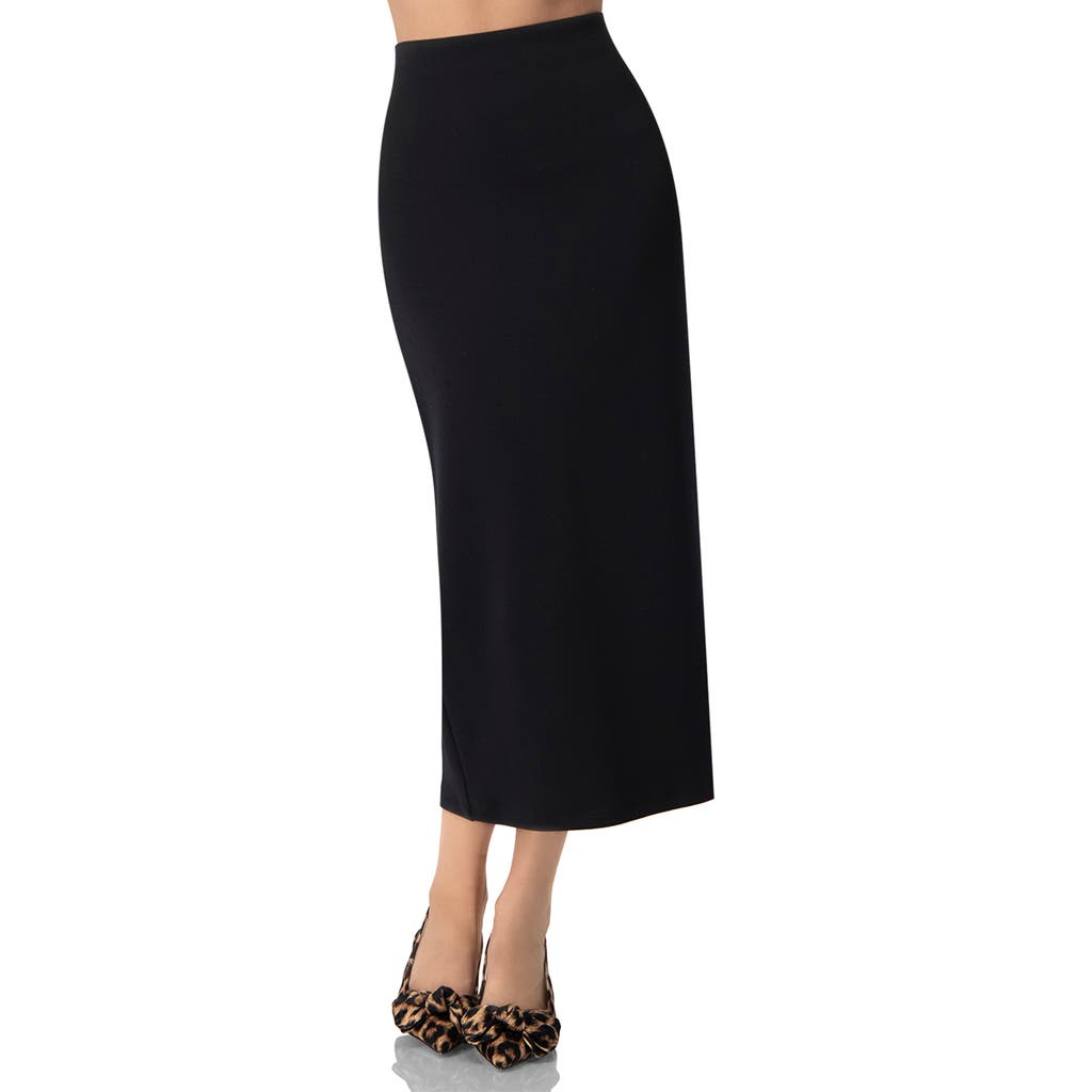 Ivonne Black Midi Skirt In Black