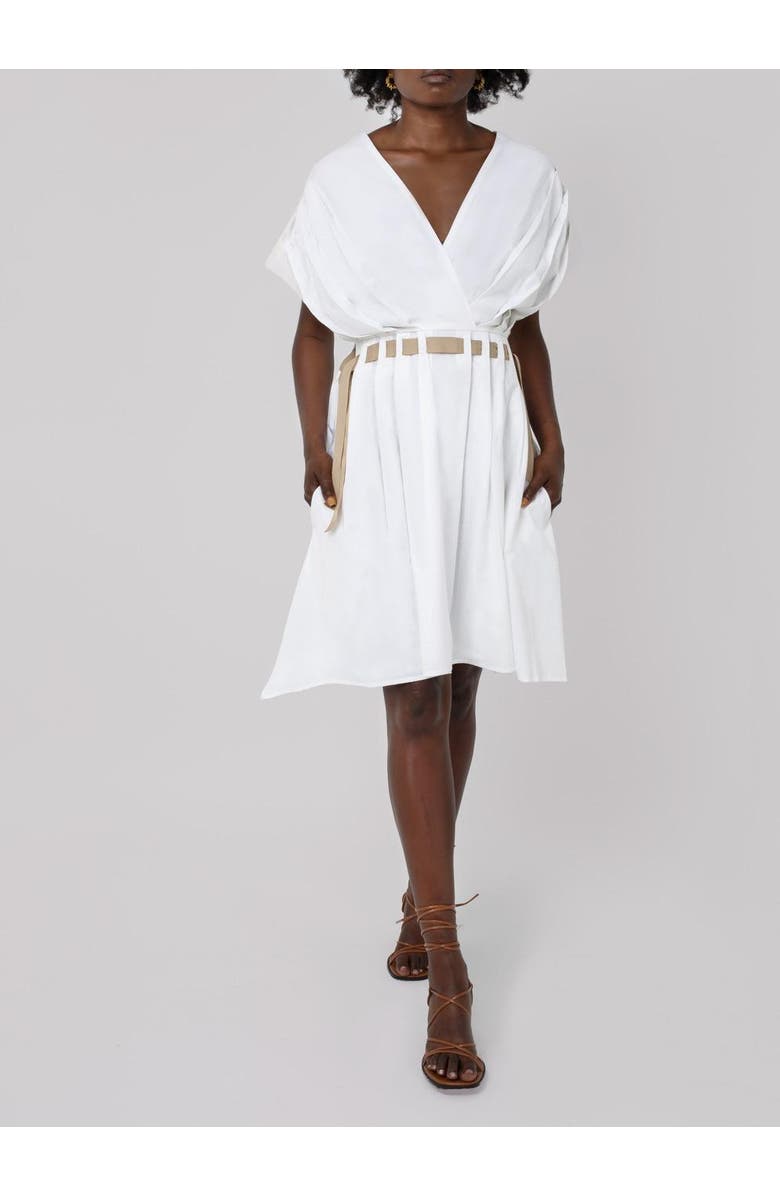 Haveli Amma Poplin Ribbon Dress, Main, color, White