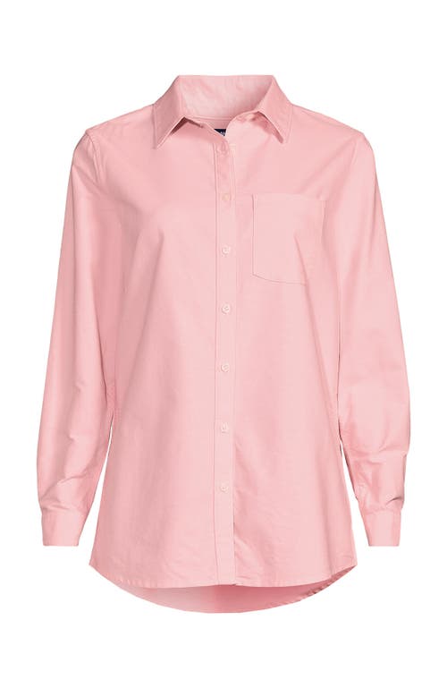 Lands' End Oxford Shirt In Sunset Coral Pink
