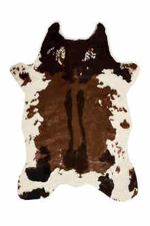 LUXE Faux Hide Fur Rug - Chocolate/White