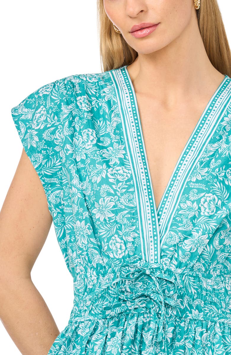 CeCe Deep V-Neck Minidress, Alternate, color, Blue Slate