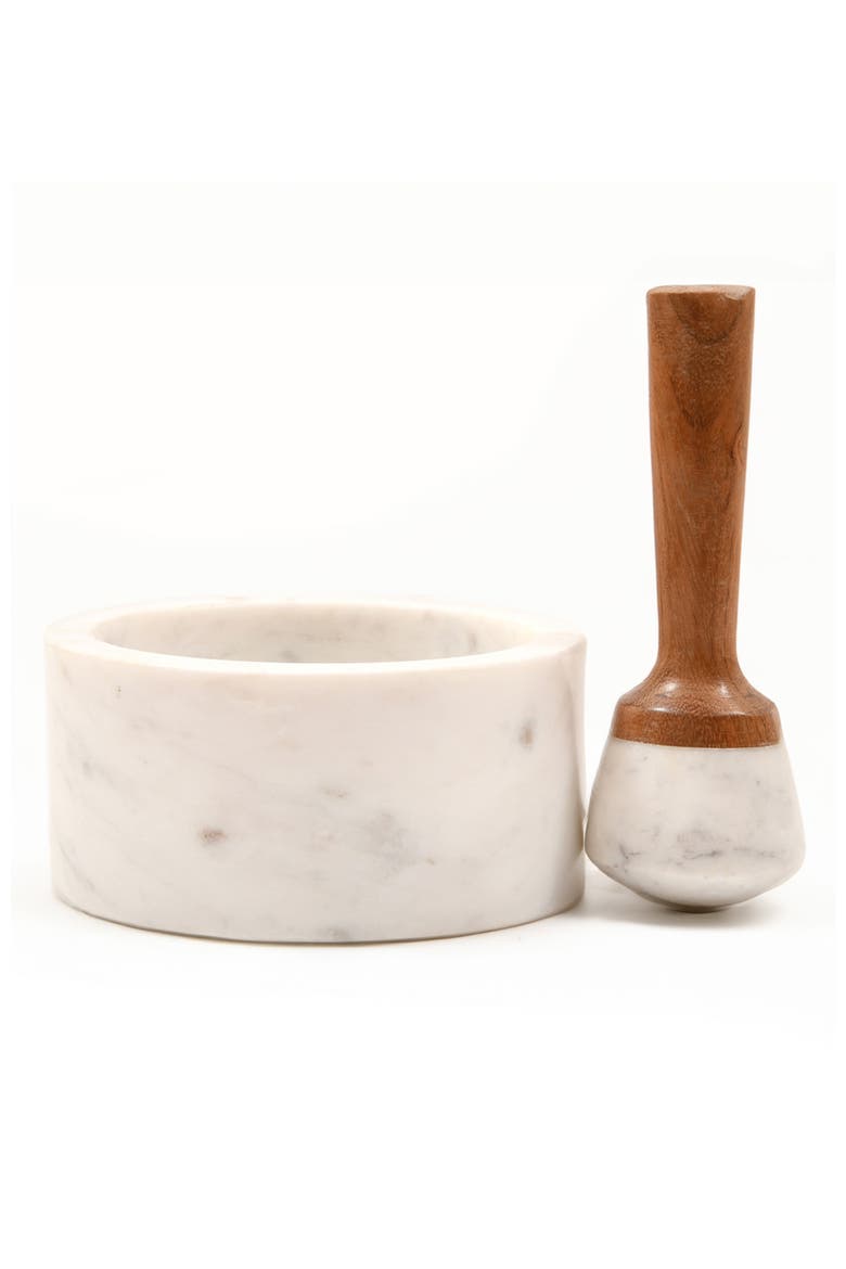 Marble Mortar and Pestle, Main, color, White