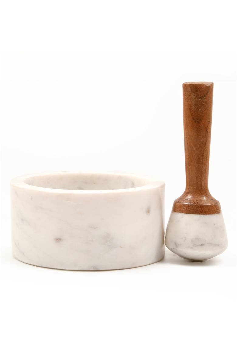 Verve Culture Marble Mortar and Pestle, Main, color, White