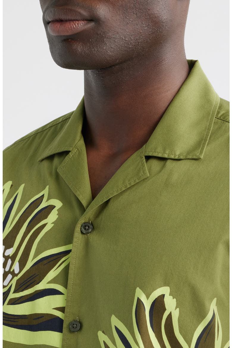 Lars Floral Camp Shirt, Alternate, color, MEDIUM GREEN
