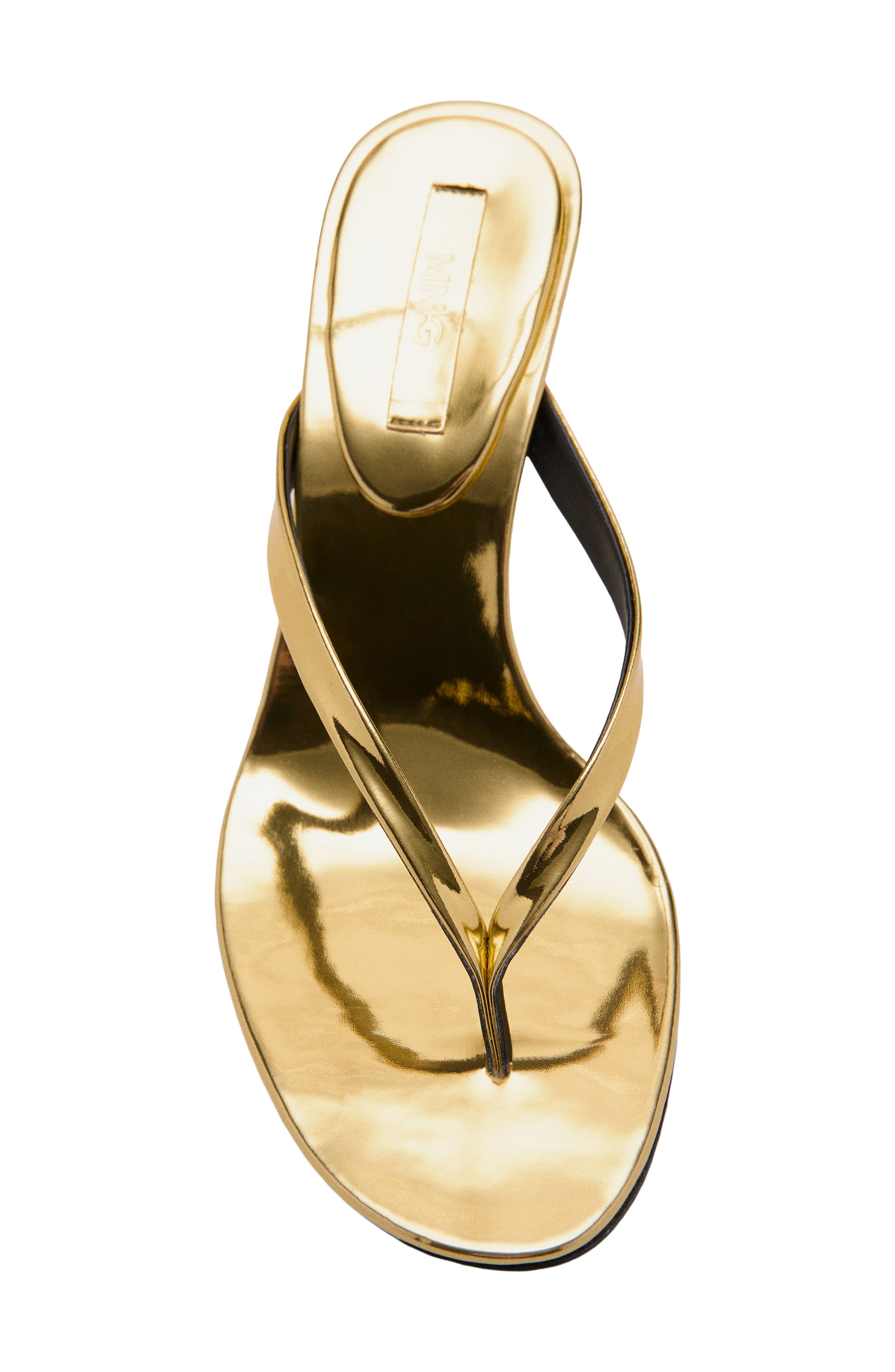 Funnel Heel Flip Flop, Alternate, color, GOLD