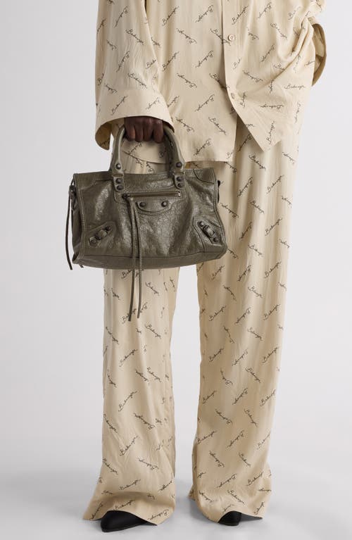 Balenciaga Small Le City Leather Satchel In 3258 Army Green