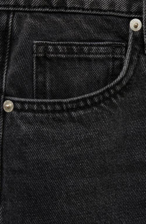 Mango Wide Leg Mom Jeans In Washed Black In Black Denim