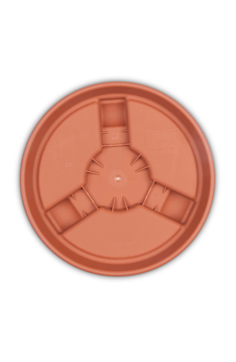 Bloem 12 Inch Round Planter Caddy With Wheels, Terra Cotta, Alternate, color, Brown