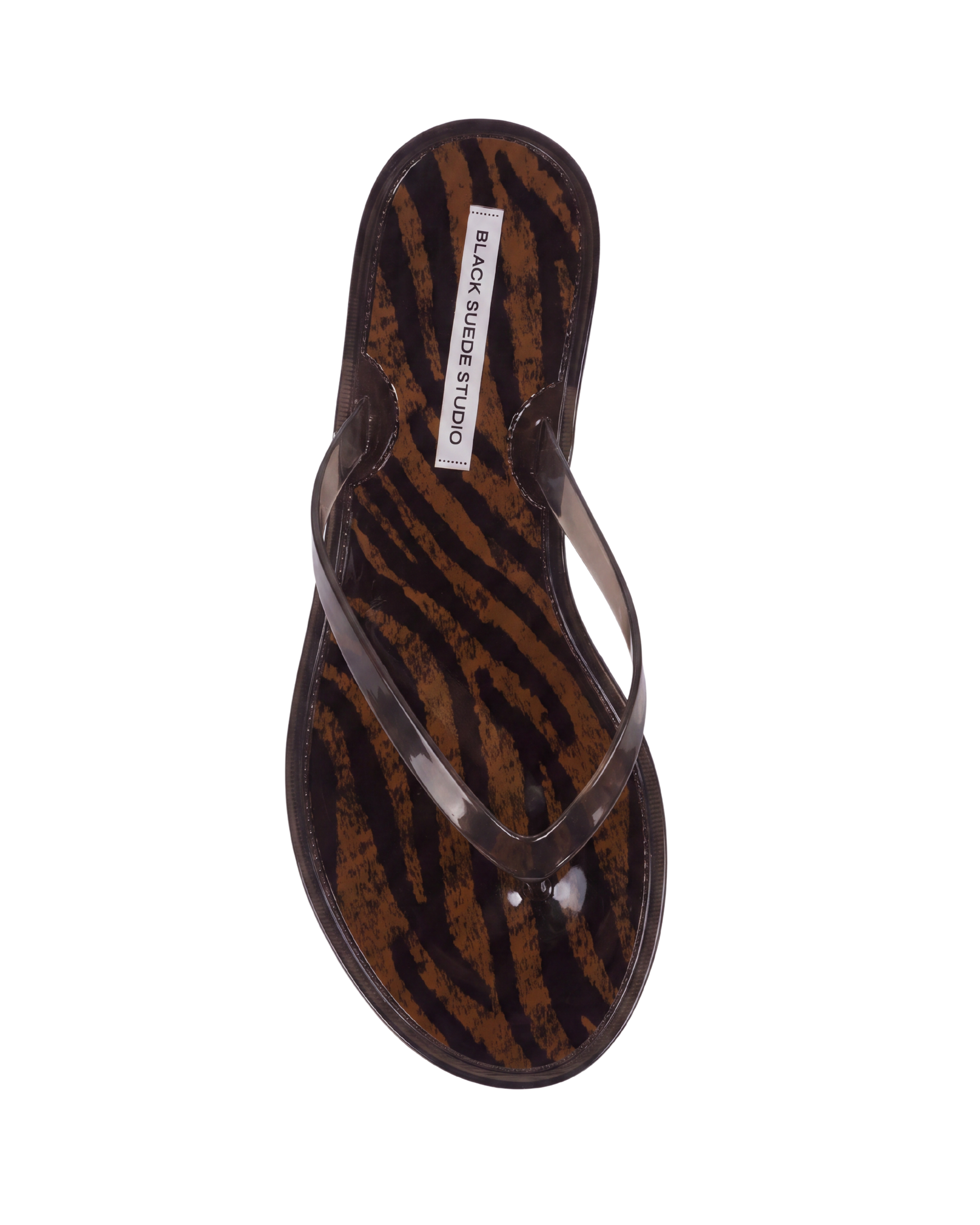 Crystal Zebra Flip Flop, Alternate, color, Brown Zebra PVC