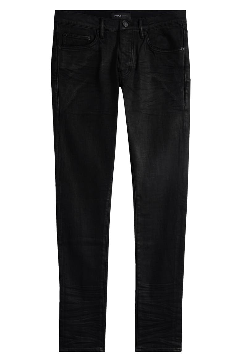 Resin Coated Skinny Jeans, Alternate, color, BLACK RESIN