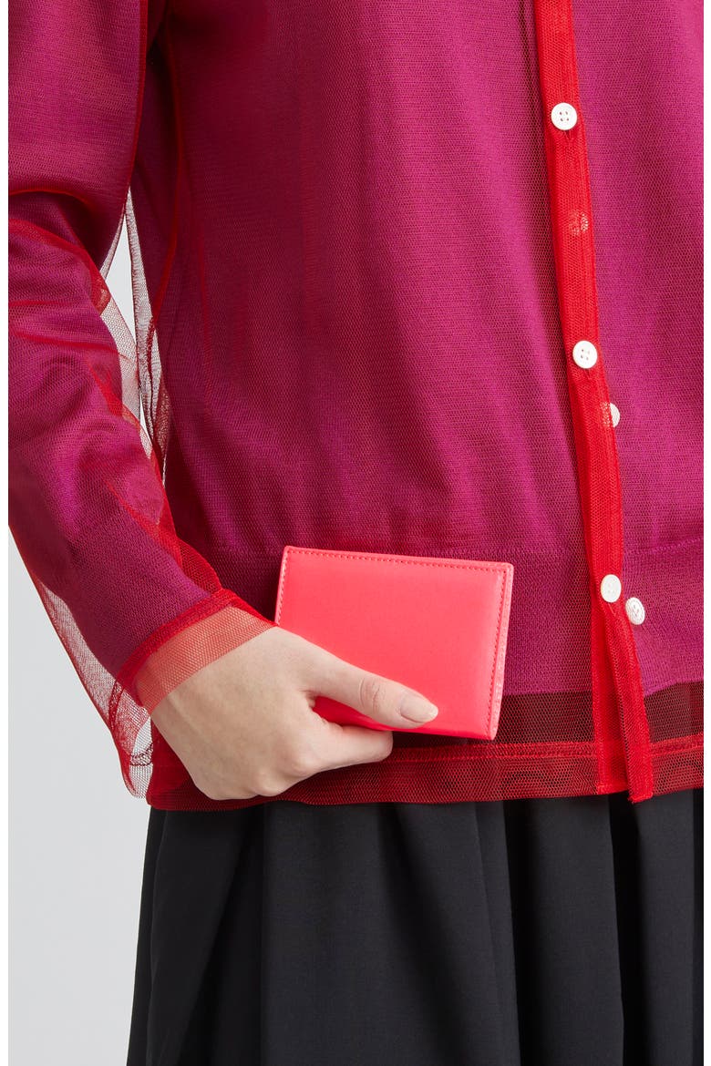 Super Fluorescent Leather Bifold Wallet, Alternate, color, PINK/ YELLOW