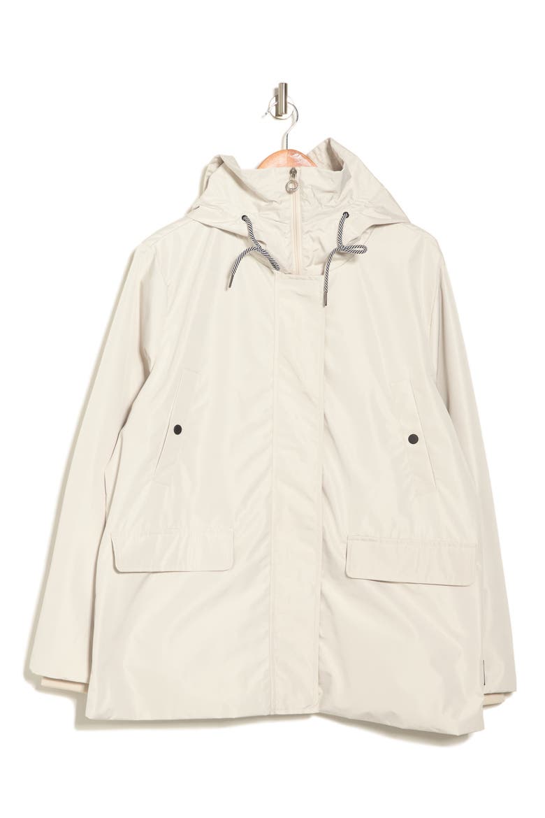 Water Resistant Hooded Raincoat, Alternate, color, OYSTER