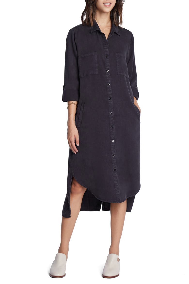 Denim Chill Out Shirtdress, Main, color, TRUE BLACK (FINISHED HEM)