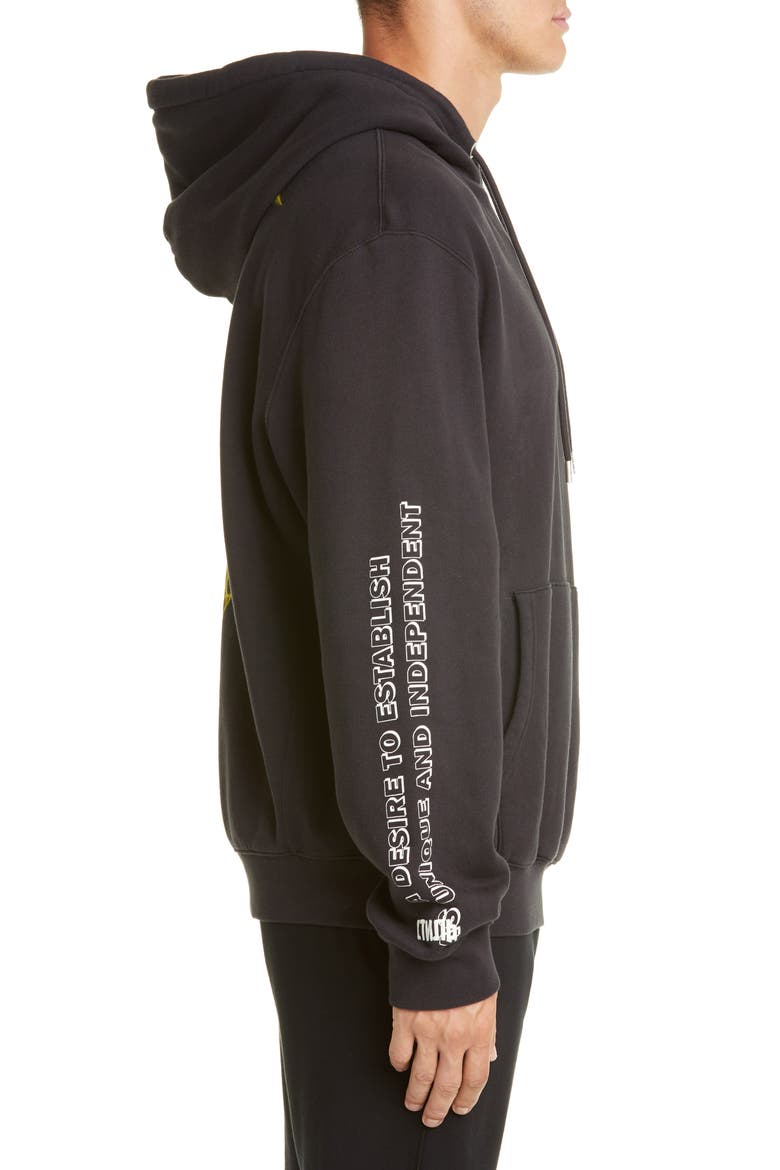 Skull Graphic Hooded Sweatshirt, Alternate, color, OFF BLACK