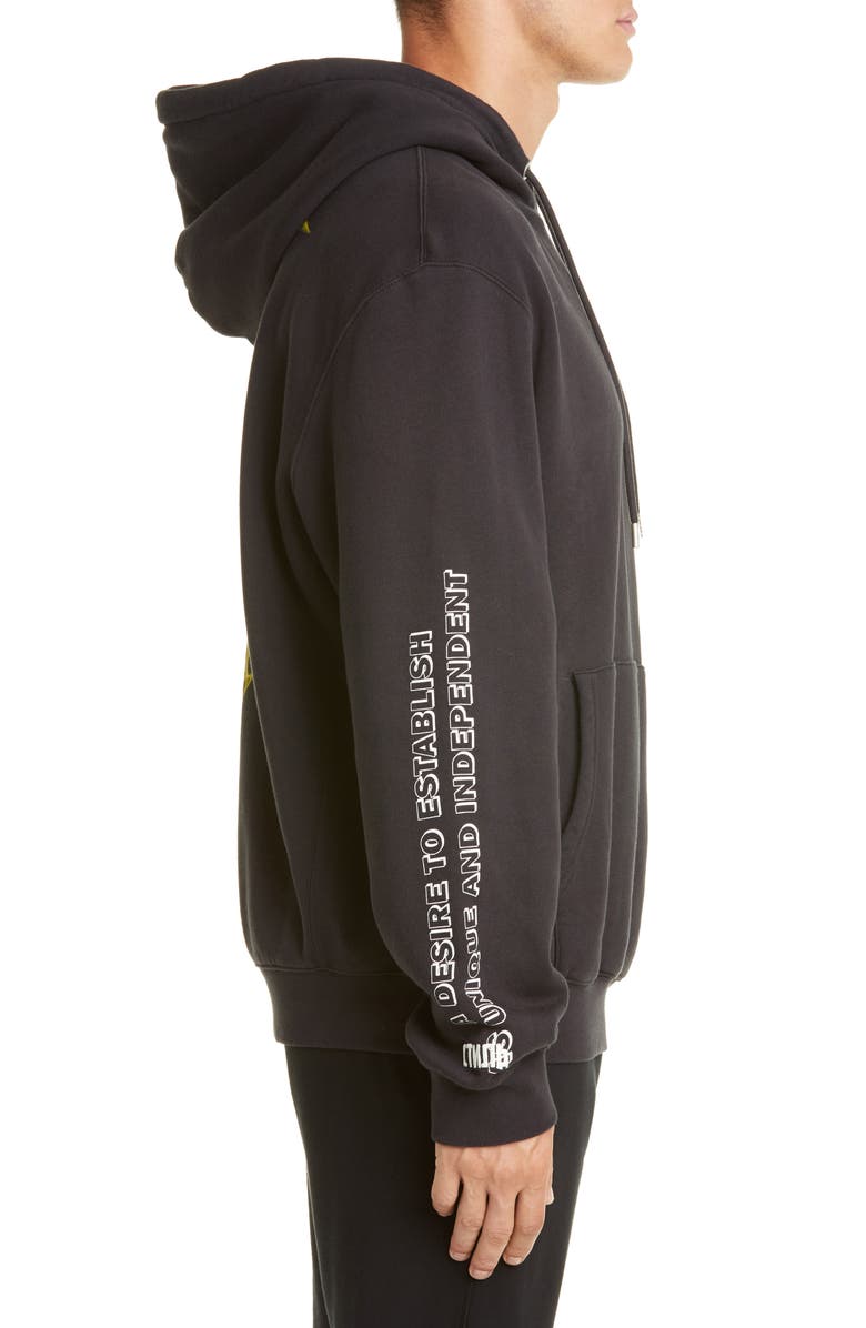 Heron Preston Skull Graphic Hooded Sweatshirt, Alternate, color,