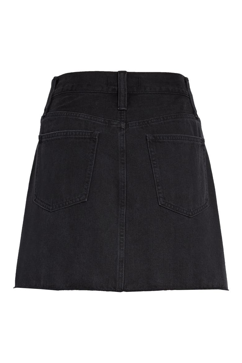 Rigid Denim Miniskirt, Alternate, color, LUNAR WASH