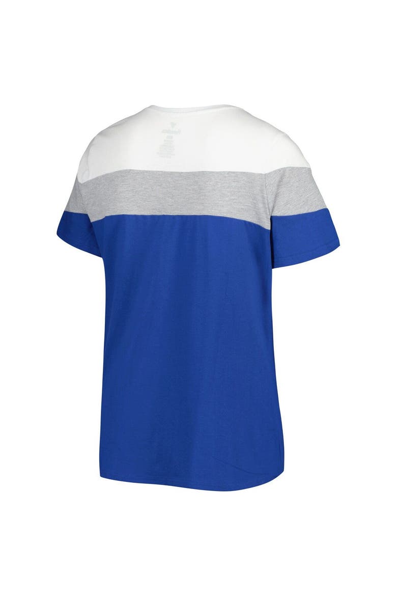 Women's White/Royal Kansas City Royals Plus Size Colorblock T-Shirt, Alternate, color, Royal