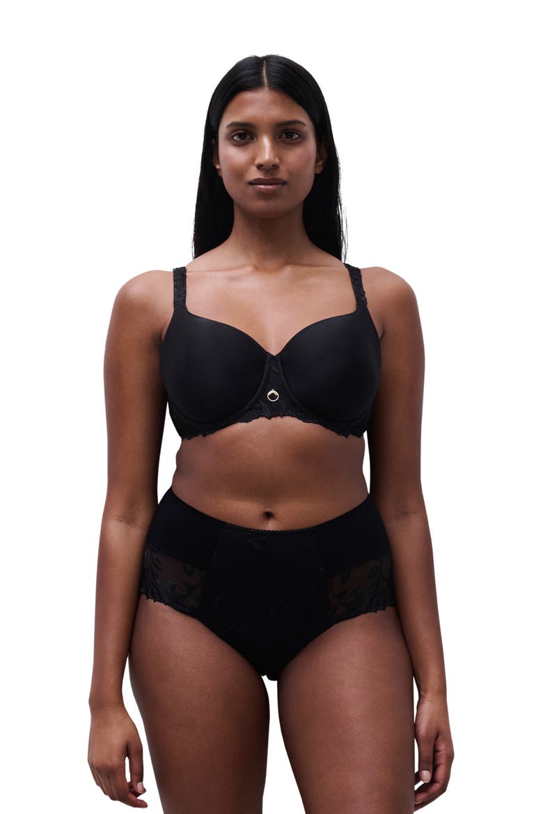 Majestic Underwire Spacer T-Shirt Bra, Alternate, color, BLACK