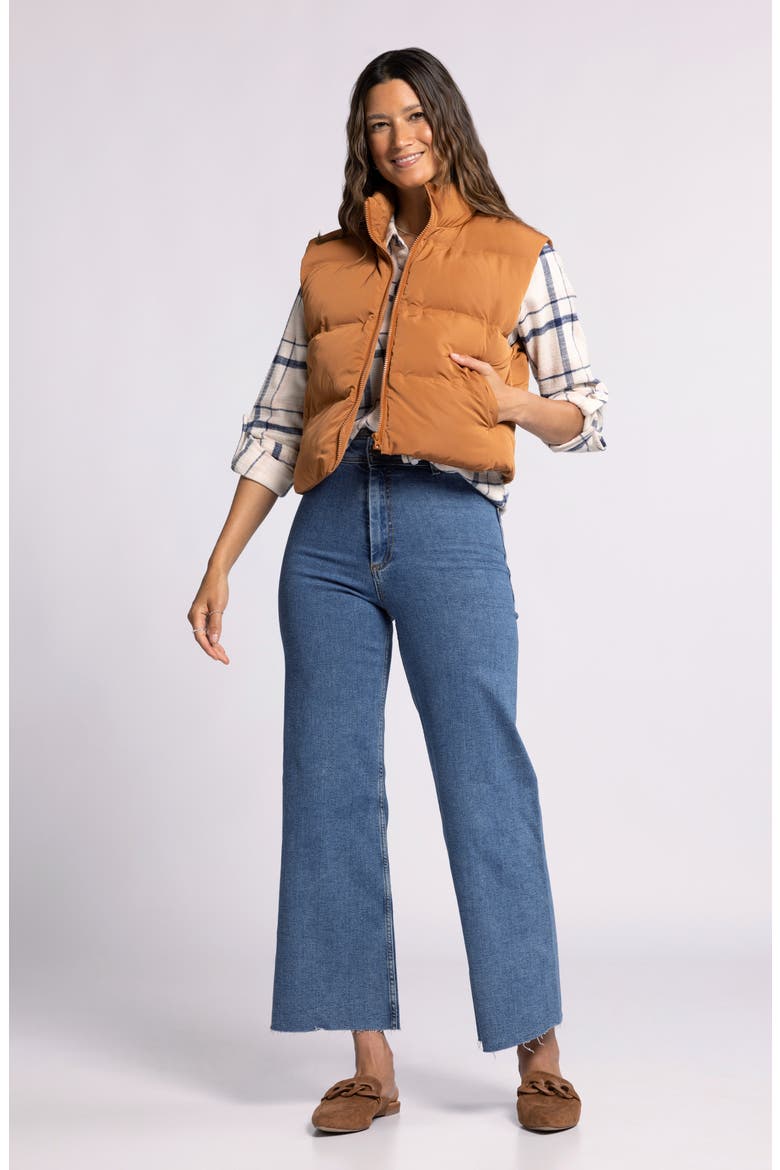 Issey Puffer Vest, Alternate, color, LEATHER BROWN