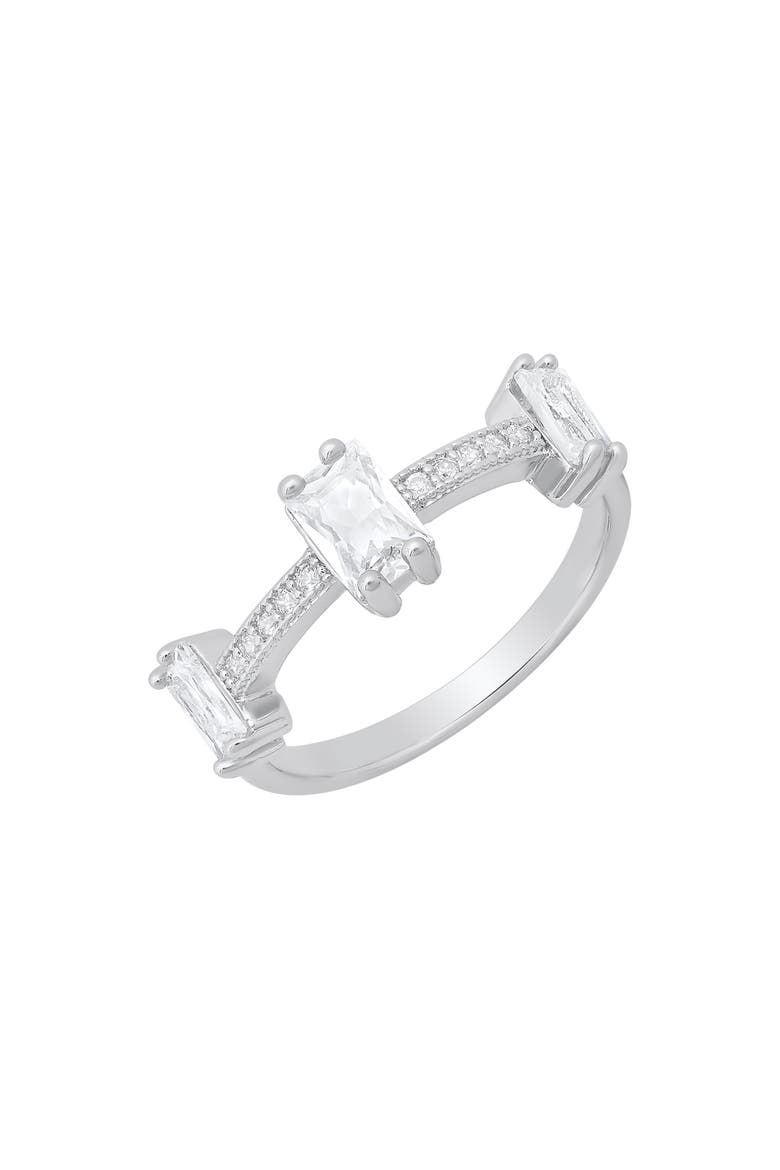 Simulated Diamond RIng, Alternate, color, SILVER