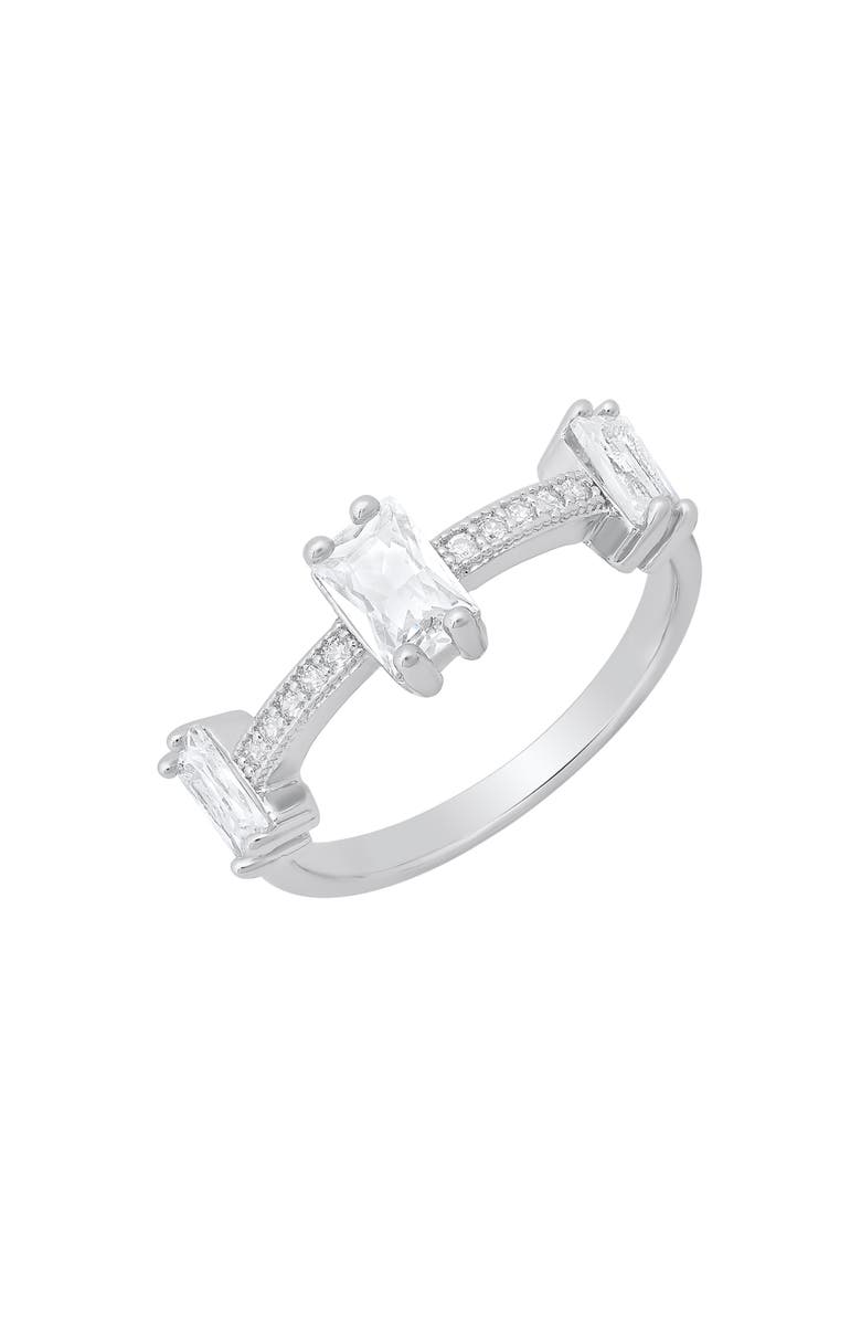 HMY JEWELRY Simulated Diamond RIng, Alternate, color, Silver