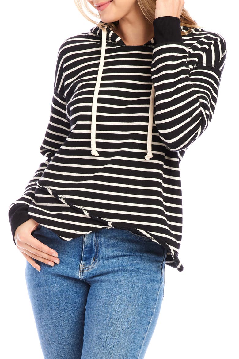Stripe Asymmetric Hem Hoodie, Alternate, color, STRIPE