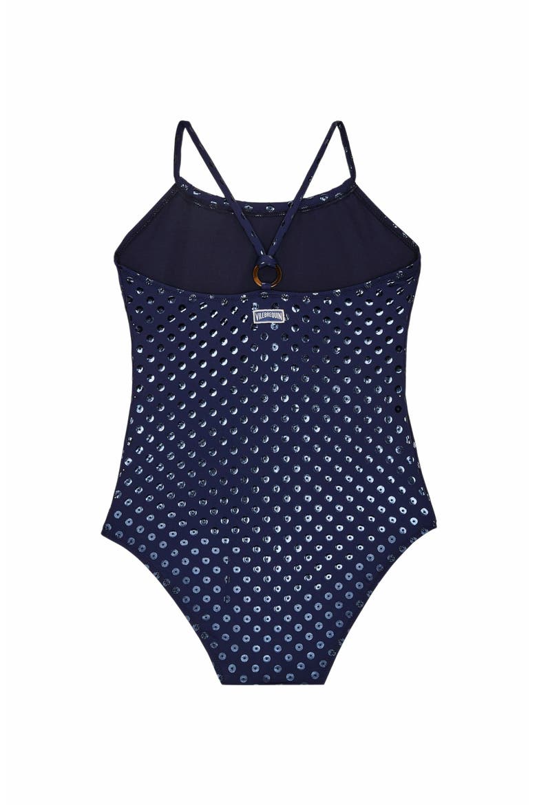 Kids' Sparkling One-Piece Relief Swimsuit, Alternate, color, BLEU MARINE