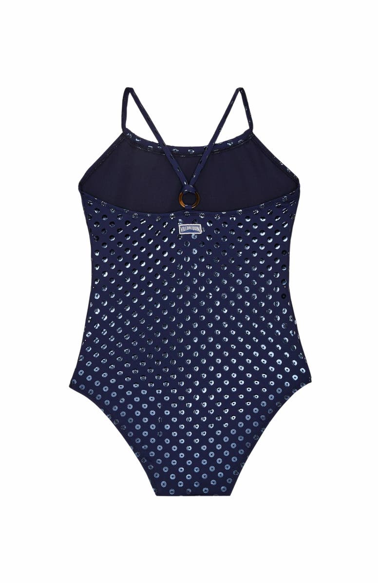 Vilebrequin Kids' Sparkling One-Piece Relief Swimsuit, Alternate, color, Bleu Marine