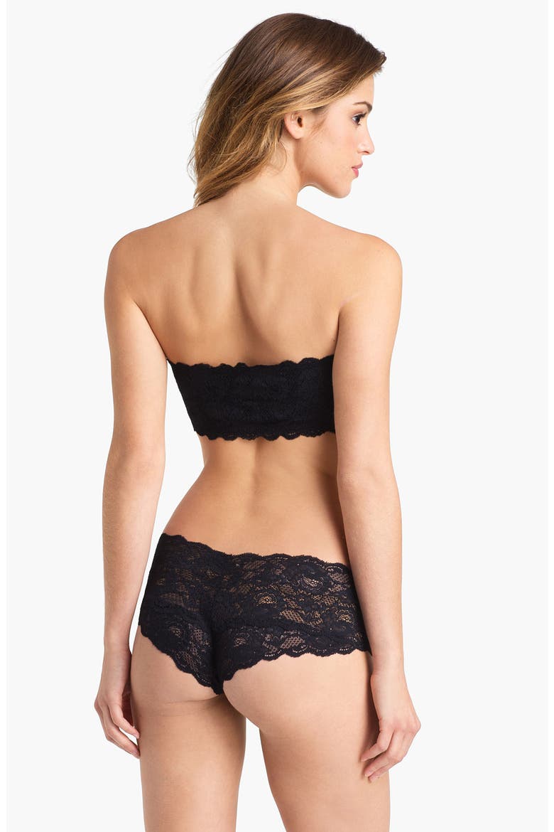 'Never Say Never' Lace Bandeau Bra, Alternate, color, BLACK